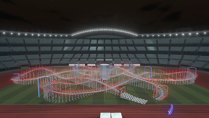 EreaDrone 2018 with the FAI 2018 World Drone Racing Championship track (Shenzhen, China)